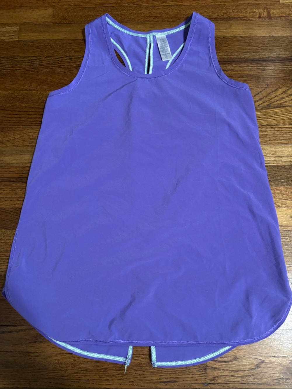 Ivivva girls purple racerback tank top with detail on back